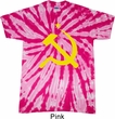 Mens Soviet Shirt Yellow Hammer And Sickle Twist Tie Dye Tee T-shirt