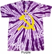 Mens Soviet Shirt Yellow Hammer And Sickle Twist Tie Dye Tee T-shirt
