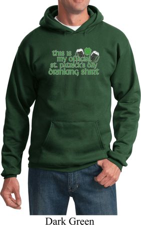 Mens St Patrick's Day Hoodie My Official Drinking Shirt Hoody