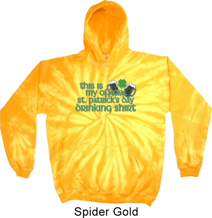 Mens St Patrick's Day Hoodie My Official Drinking Shirt Tie Dye Hoody