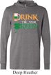 Mens St Patrick's Day Shirt Drink Til Yer Green Lightweight Hoodie Tee