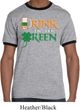 Mens St Patrick's Day Shirt Drink Til Yer Green Ringer Tee T-Shirt