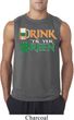 Mens St Patrick's Day Shirt Drink Til Yer Green Sleeveless Tee T-Shirt