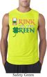 Mens St Patrick's Day Shirt Drink Til Yer Green Sleeveless Tee T-Shirt