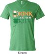 Mens St Patrick's Day Shirt Drink Til Yer Green Tri Blend V-neck Tee