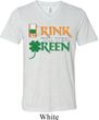 Mens St Patrick's Day Shirt Drink Til Yer Green Tri Blend V-neck Tee
