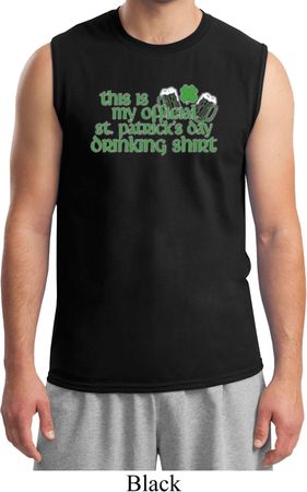 Mens St Patrick's Day Shirt Official Drinking Shirt Muscle Tee T-Shirt