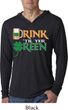 Mens St Patrick's Shirt Drink Til Yer Green Lightweight Hoodie Tee