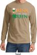 Mens St Patrick's Shirt Drink Til Yer Green Long Sleeve Tee T-Shirt