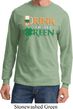 Mens St Patrick's Shirt Drink Til Yer Green Long Sleeve Tee T-Shirt
