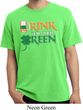 Mens St Patrick's Shirt Drink Til Yer Green Pigment Dyed Tee T-Shirt
