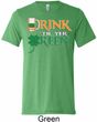 Mens St Patrick's Shirt Drink Til Yer Green Tri Blend Crewneck Tee