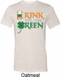 Mens St Patrick's Shirt Drink Til Yer Green Tri Blend Crewneck Tee