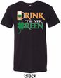 Mens St Patrick's Shirt Drink Til Yer Green Tri Blend Crewneck Tee