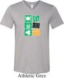 Mens St Patricks Day Eat Drink Be Irish Tri Blend V-neck Tee T-Shirt