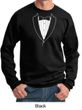 Mens Sweatshirt Basic White Tuxedo Sweat Shirt