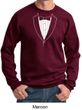 Mens Sweatshirt Basic White Tuxedo Sweat Shirt