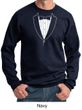 Mens Sweatshirt Basic White Tuxedo Sweat Shirt