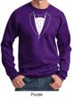 Mens Sweatshirt Basic White Tuxedo Sweat Shirt