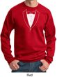 Mens Sweatshirt Basic White Tuxedo Sweat Shirt