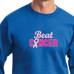 Mens Sweatshirt Breast Cancer Awareness Beat Cancer Sweat Shirt