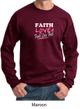 Mens Sweatshirt Breast Cancer Awareness Faith Love Fight Sweat Shirt