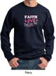 Mens Sweatshirt Breast Cancer Awareness Faith Love Fight Sweat Shirt