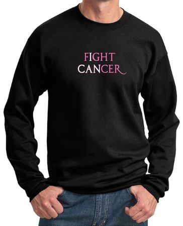 Mens Sweatshirt Breast Cancer Awareness Fight Cancer Sweat Shirt