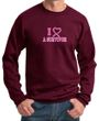 Mens Sweatshirt Breast Cancer Awareness I Heart a Survivor Sweat Shirt
