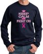 Mens Sweatshirt Breast Cancer Awareness Keep Calm Sweat Shirt