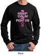 Mens Sweatshirt Breast Cancer Awareness Keep Calm Sweat Shirt