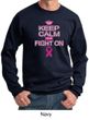Mens Sweatshirt Breast Cancer Awareness Keep Calm Sweat Shirt