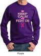 Mens Sweatshirt Breast Cancer Awareness Keep Calm Sweat Shirt