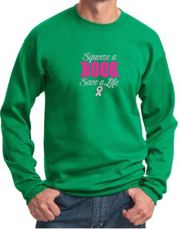 Mens Sweatshirt Breast Cancer Awareness Save a Life Sweat Shirt