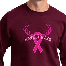 Mens Sweatshirt Breast Cancer Awareness Save a Rack Sweat Shirt