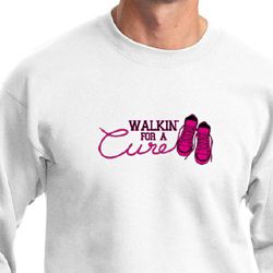 Mens Sweatshirt Breast Cancer Awareness Walkin For a Cure Sweat Shirt