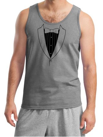 Mens Tanktop Basic Black Tuxedo Tank Top