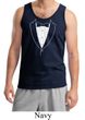 Mens Tanktop Basic White Tuxedo Tank Top