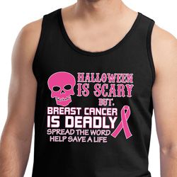 Mens Tanktop Halloween Scary Breast Cancer Deadly Tank Top