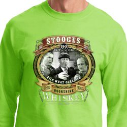 Mens Three Stooges Shirt Moonshine Whiskey Long Sleeve Tee T-Shirt Mens Three Stooges Shirt Moonshine Whiskey Long Sleeve Tee T-Shirt