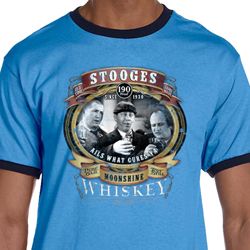 Mens Three Stooges Shirt Moonshine Whiskey Ringer Tee T-Shirt Mens Three Stooges Shirt Moonshine Whiskey Ringer Tee T-Shirt