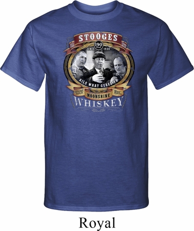 Mens Three Stooges Shirt Moonshine Whiskey Tall Tee T-Shirt