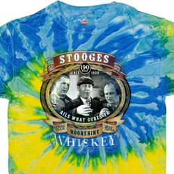 Mens Three Stooges Shirt Moonshine Whiskey Tie Dye Tee T-shirt Mens Three Stooges Shirt Moonshine Whiskey Tie Dye Tee T-shirt