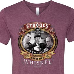 Mens Three Stooges Shirt Moonshine Whiskey Tri Blend V-neck T-Shirt Mens Three Stooges Shirt Moonshine Whiskey Tri Blend V-neck T-Shirt