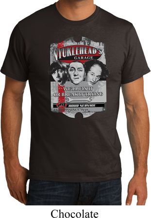 Mens Three Stooges Shirt Nyukleheads Garage Organic Tee T-Shirt