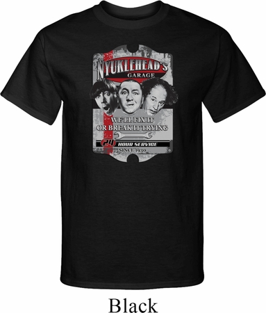 Mens Three Stooges Shirt Nyukleheads Garage Tall Tee T-Shirt