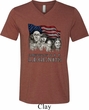 Mens Three Stooges Shirt Rushmorons Tri Blend V-neck Tee T-Shirt