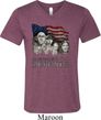 Mens Three Stooges Shirt Rushmorons Tri Blend V-neck Tee T-Shirt