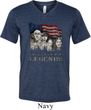 Mens Three Stooges Shirt Rushmorons Tri Blend V-neck Tee T-Shirt