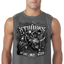 Mens Three Stooges Shirt Stooges Bike Week Sleeveless Tee T-Shirt